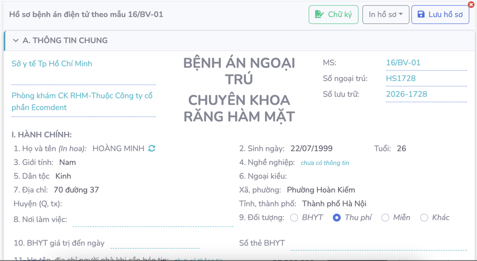 Hồ sơ bệnh án điện tử